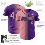 Personalized Purple Medium Pink-Black Authentic Gradient Fashion Baseball Jersey Team Custom Name and Number