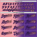 Personalized Purple Medium Pink-Black Bomber Full-Snap Varsity Letterman Gradient Fashion Jacket Team Custom Name and Number