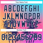 Personalized Purple Navy-White 3D Pattern Design Hawaii Palm Trees Performance T-Shirt Team Custom Name and Number