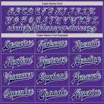 Personalized Purple Navy-White Bomber Full-Snap Varsity Letterman Jacket Team Custom Name and Number