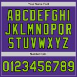 Personalized Purple Neon Green-Black Bomber Full-Snap Varsity Letterman Jacket Team Custom Name and Number