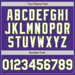 Personalized Purple Neon Green Pinstripe White Two-Button Unisex Softball Jersey Team Custom Name and Number