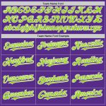 Personalized Purple Neon Green-White 3D Pattern Design Gradient Style Twinkle Star Authentic Baseball Jersey Team Custom Name and Number