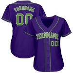 Personalized Purple Neon Green-White Authentic Baseball Jersey