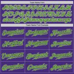 Personalized Purple Neon Green-White Authentic Baseball Jersey Team Custom Name and Number