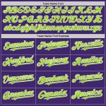 Personalized Purple Neon Green-White Line Authentic Baseball Jersey Team Custom Name and Number