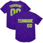 Personalized Purple Neon Green-White Mesh Authentic Throwback Baseball Jersey