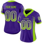 Personalized Purple Neon Green-White Mesh Drift Fashion Football Jersey Team Custom Name and Number