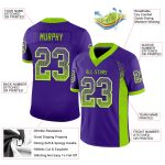 Personalized Purple Neon Green-White Mesh Drift Fashion Football Jersey Team Custom Name and Number