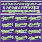 Personalized Purple Neon Green-White Two-Button Unisex Softball Jersey Team Custom Name and Number