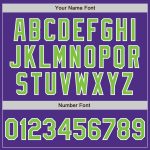 Personalized Purple Neon Green-White Two-Button Unisex Softball Jersey Team Custom Name and Number