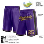 Personalized Purple Old Gold-Black Authentic Basketball Shorts Team Custom Name and Number