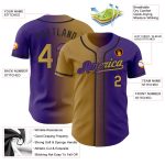 Personalized Purple Old Gold-Black Authentic Gradient Fashion Baseball Jersey Team Custom Name and Number