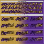 Personalized Purple Old Gold-Black Authentic Gradient Fashion Baseball Jersey Team Custom Name and Number