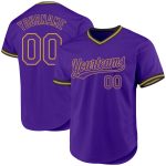 Personalized Purple Old Gold-Black Authentic Throwback Baseball Jersey
