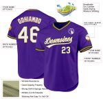 Personalized Purple Old Gold-Black Authentic Throwback Baseball Jersey Team Custom Name and Number