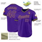 Personalized Purple Old Gold-Black Authentic Throwback Baseball Jersey