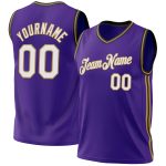 Personalized Purple Old Gold-Black Authentic Throwback Basketball Jersey