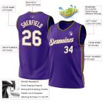 Personalized Purple Old Gold-Black Authentic Throwback Basketball Jersey