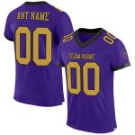 Personalized Purple Old Gold-Black Mesh Authentic Football Jersey