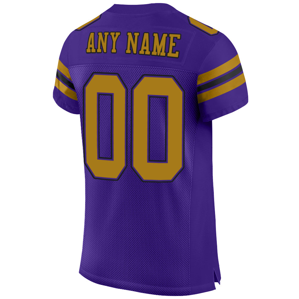 Personalized Purple Old Gold-Black Mesh Authentic Football Jersey Team Custom Name and Number Personalized Purple Old Gold-Black Mesh Authentic Football Jersey Team Custom Name and Number - Image 3