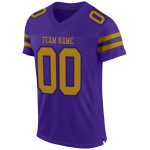 Personalized Purple Old Gold-Black Mesh Authentic Football Jersey Team Custom Name and Number