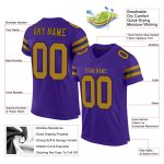 Personalized Purple Old Gold-Black Mesh Authentic Football Jersey Team Custom Name and Number