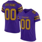 Personalized Purple Old Gold-Black Mesh Authentic Football Jersey Team Custom Name and Number