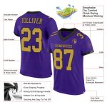 Personalized Purple Old Gold-Black Mesh Authentic Football Jersey