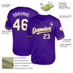 Personalized Purple Old Gold-Black Mesh Authentic Throwback Baseball Jersey