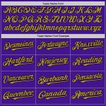 Personalized Purple Old Gold-Black Mesh Authentic Throwback Baseball Jersey Team Custom Name and Number