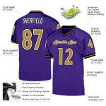 Personalized Purple Old Gold-Black Mesh Authentic Throwback Football Jersey Team Custom Name and Number