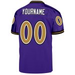 Personalized Purple Old Gold-Black Mesh Authentic Throwback Football Jersey Team Custom Name and Number