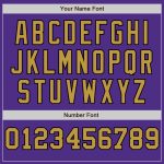 Personalized Purple Old Gold-Black Pinstripe Authentic Split Fashion Baseball Jersey Team Custom Name and Number