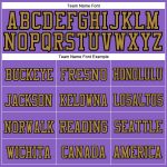 Personalized Purple Old Gold-Black Stitched Cuffed Knit Hat Team Custom Name and Number