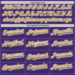 Personalized Purple Old Gold-White Line Authentic Baseball Jersey Team Custom Name and Number