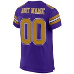 Personalized Purple Old Gold-White Mesh Authentic Football Jersey Team Custom Name and Number