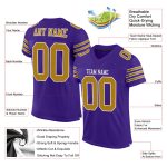 Personalized Purple Old Gold-White Mesh Authentic Football Jersey