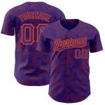 Personalized Purple Orange 3D Pattern Design Curve Lines Authentic Baseball Jersey Team Custom Name and Number