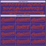 Personalized Purple Orange 3D Pattern Design Curve Lines Authentic Baseball Jersey Team Custom Name and Number