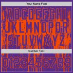 Personalized Purple Orange 3D Pattern Design Dripping Splatter Art Authentic Baseball Jersey Team Custom Name and Number