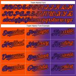 Personalized Purple Orange-Black Authentic Gradient Fashion Baseball Jersey Team Custom Name and Number