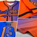 Personalized Purple Orange-Black Authentic Gradient Fashion Baseball Jersey Team Custom Name and Number