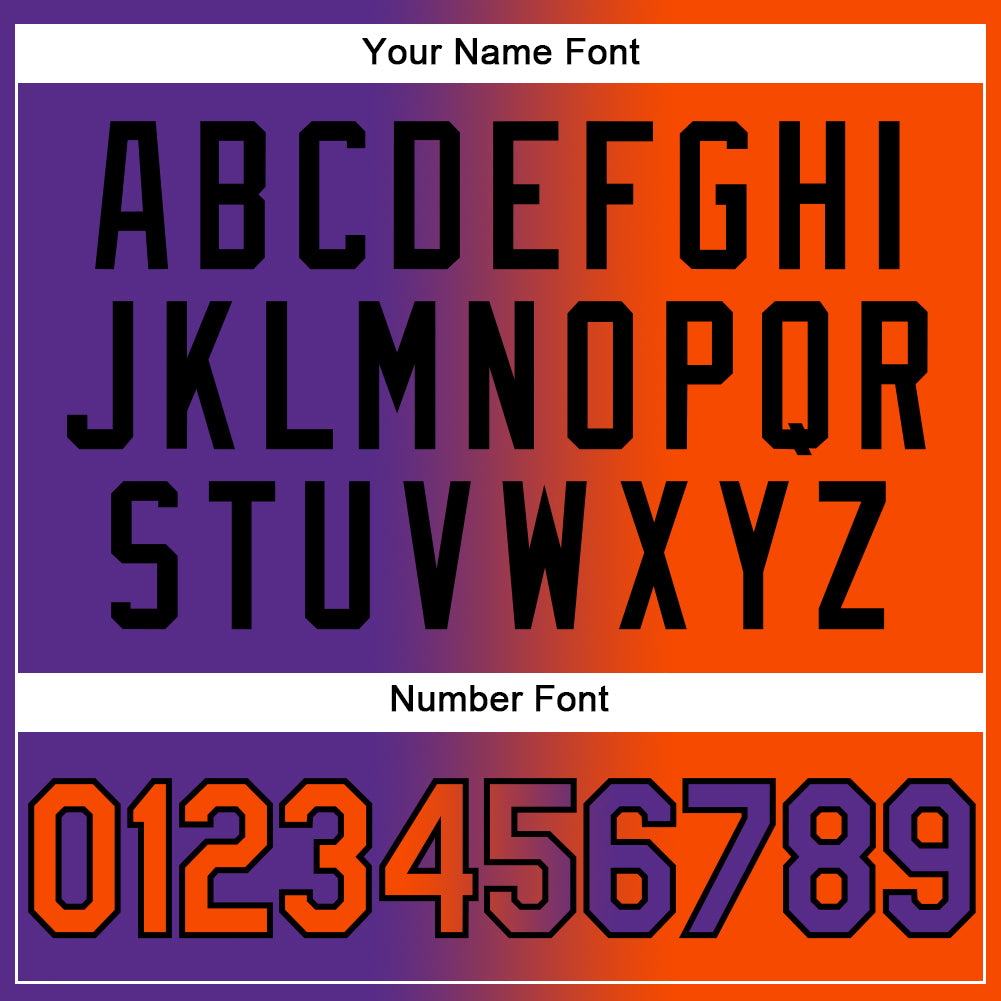 Personalized Purple Orange-Black Authentic Gradient Fashion Baseball Jersey Team Custom Name and Number Personalized Purple Orange-Black Authentic Gradient Fashion Baseball Jersey Team Custom Name and Number - Image 6