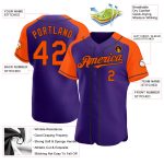 Personalized Purple Orange-Black Authentic Raglan Sleeves Baseball Jersey Team Custom Name and Number
