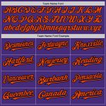 Personalized Purple Orange-Black Authentic Raglan Sleeves Baseball Jersey Team Custom Name and Number