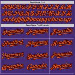 Personalized Purple Orange-Black Authentic Sleeveless Baseball Jersey Team Custom Name and Number