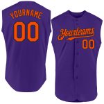 Personalized Purple Orange-Black Authentic Sleeveless Baseball Jersey Team Custom Name and Number