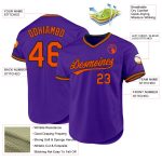Personalized Purple Orange-Black Authentic Throwback Baseball Jersey Team Custom Name and Number