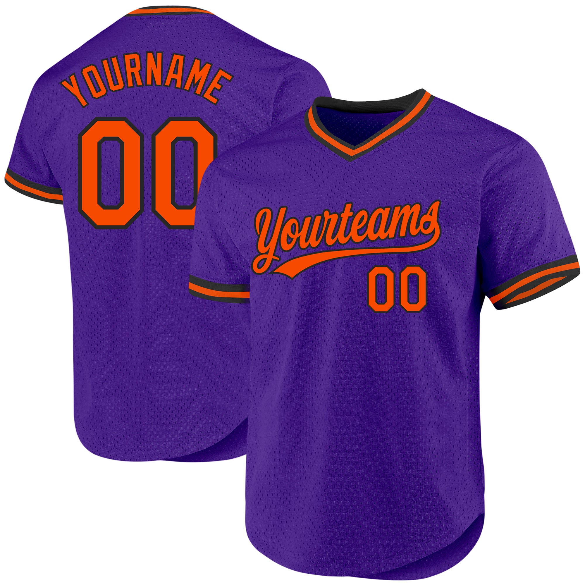 Personalized Purple Orange-Black Authentic Throwback Baseball Jersey Team Custom Name and Number